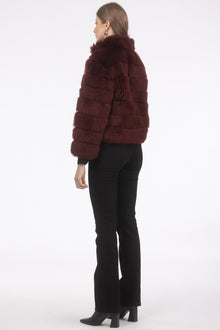 Reversible Merinillo Shearling Lamb Jacket With Cropped Sleeves | Women | Wine x Wine