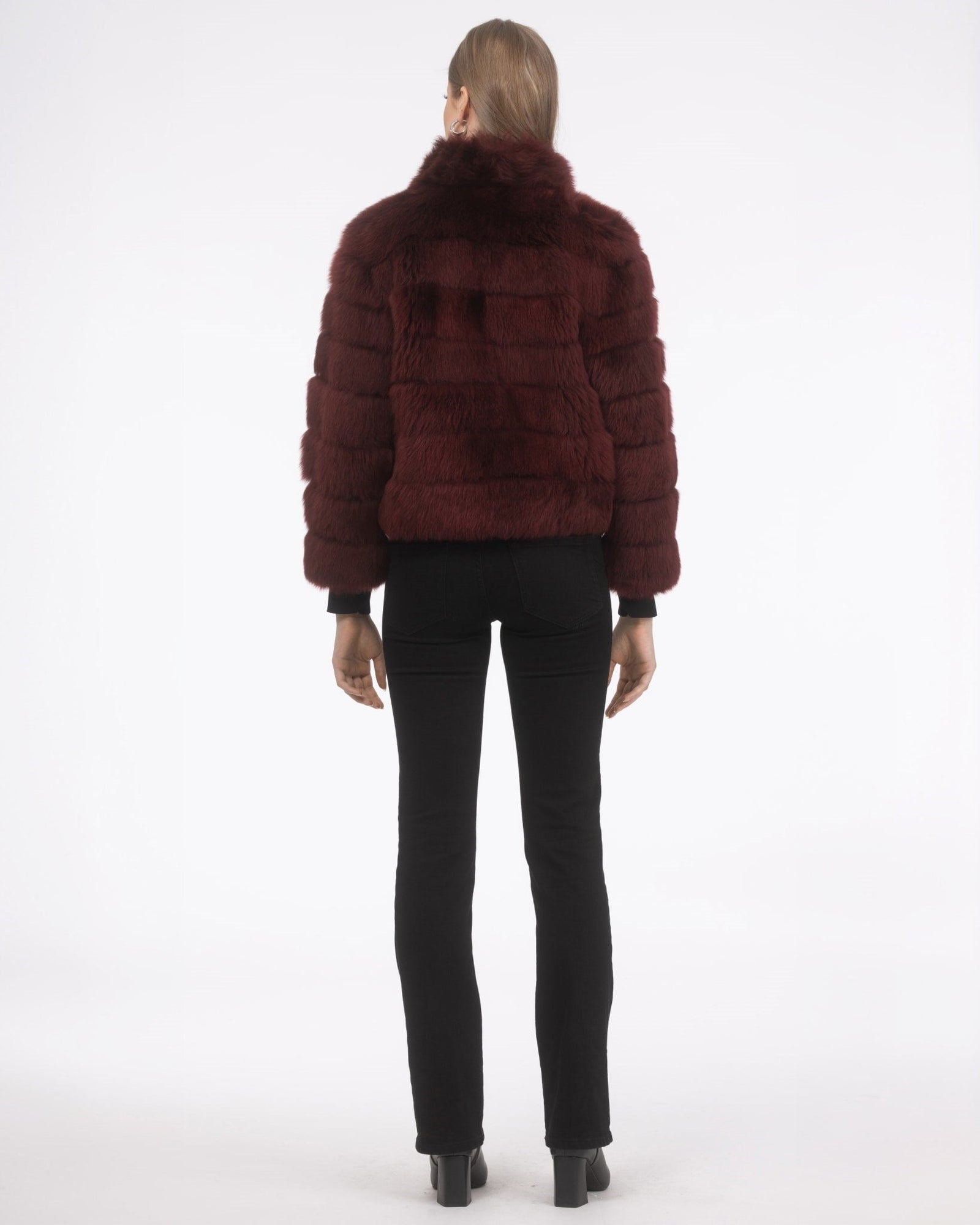 Reversible Merinillo Shearling Lamb Jacket With Cropped Sleeves | Women | Wine x Wine