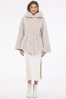 Reversible Merino Shearling Lamb Jacket, Hood | Women | Cream x Cream