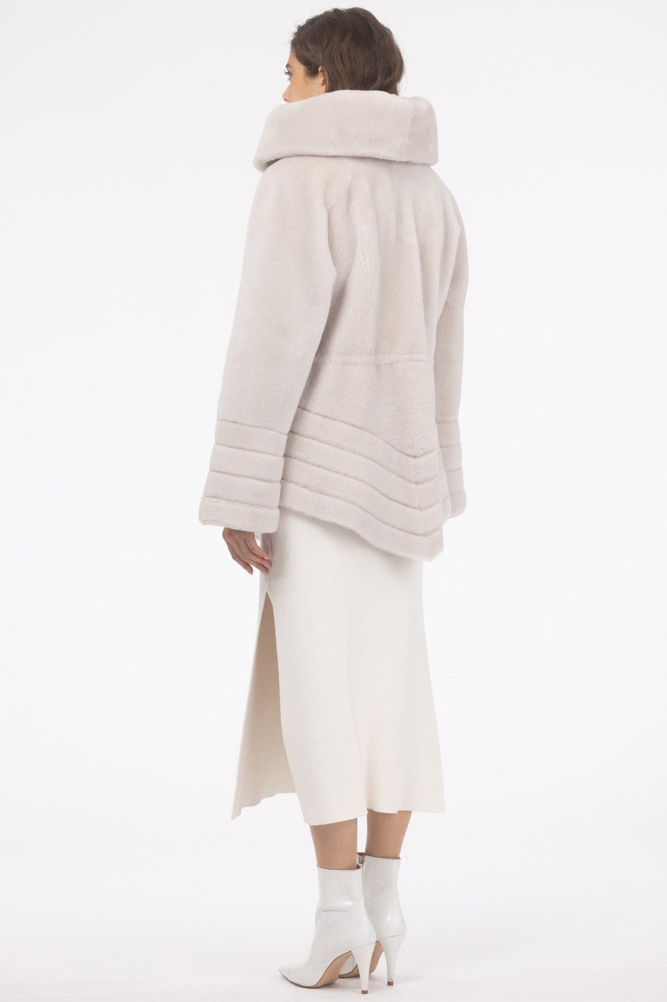 Reversible Merino Shearling Lamb Jacket, Hood | Women | Cream x Cream