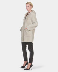 Reversible Merino Shearling Lamb Parka With Embellishment | Women | Beige