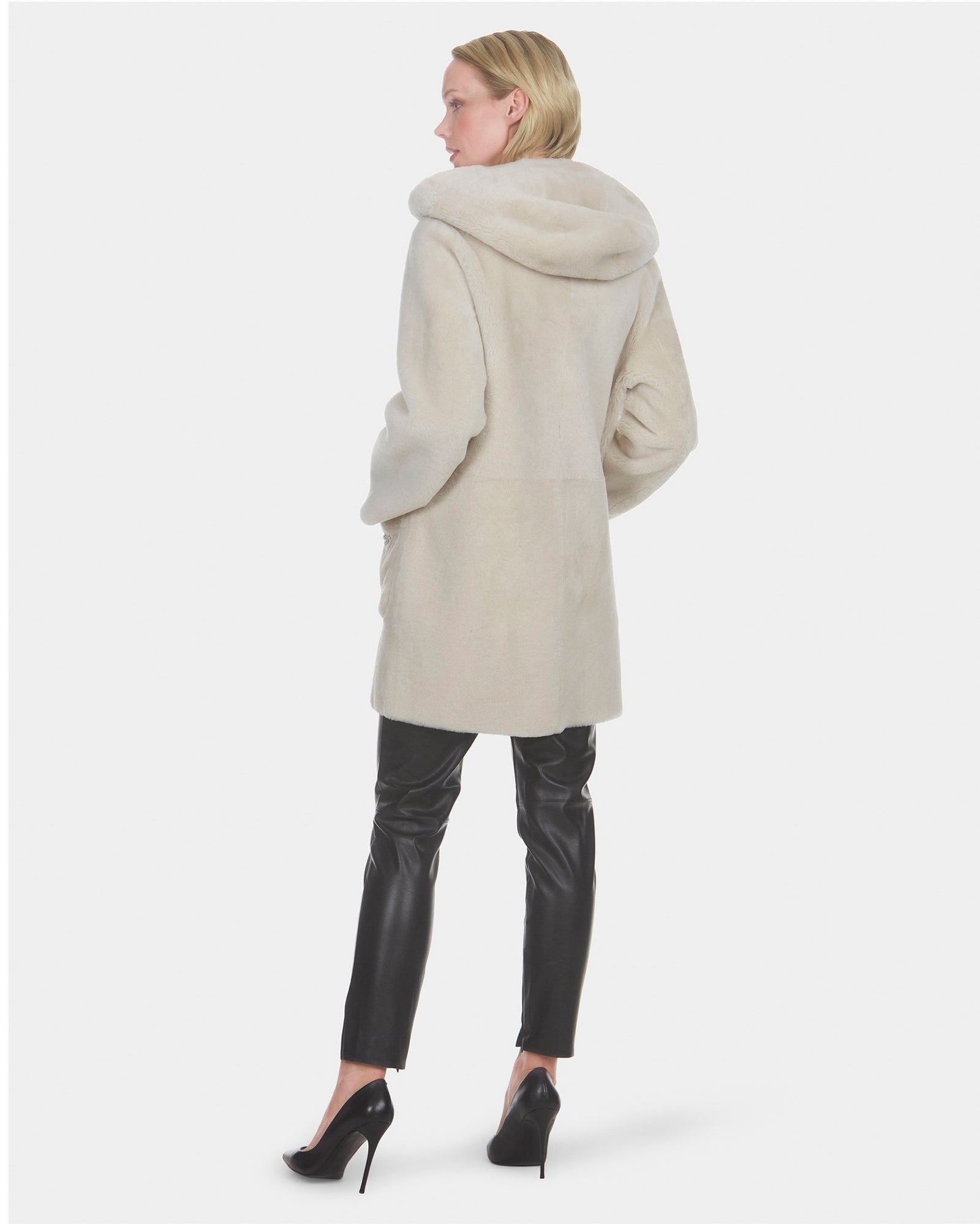 Reversible Merino Shearling Lamb Parka With Embellishment | Women | Beige