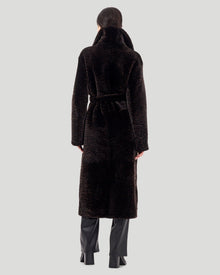 Reversible Select Shearling Lamb Coat | Women | Black x Brown Leopard x Black