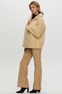 Reversible Shearling Lamb Jacket | Women | Light Yellow