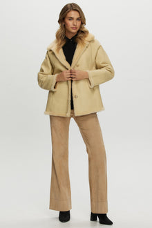 Reversible Shearling Lamb Jacket | Women | Light Yellow