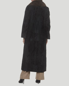 Russian Broadtail Coat With Russian Sable Collar | Women | Black