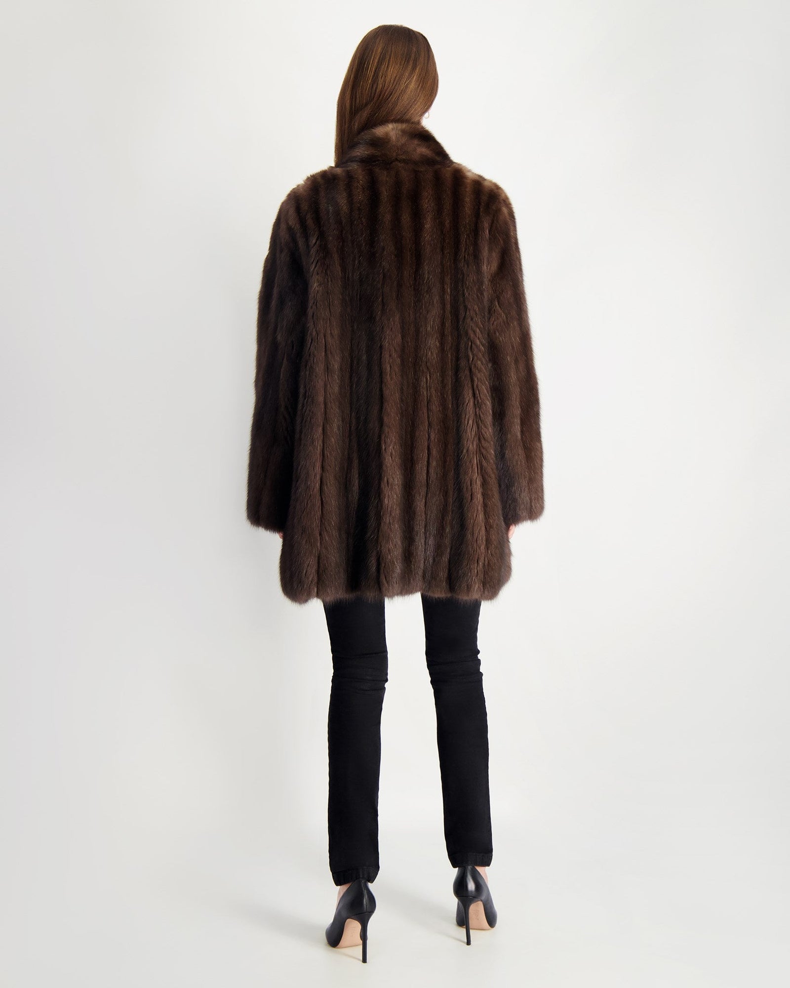 Sable Swing Coat With Scarf | Women | Barguzine