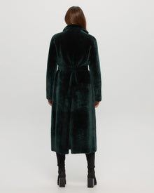 Select Shearling Lamb Coat, Belt | Women | Emerald