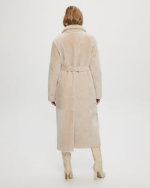 Select Shearling Lamb Coat, Belt | Women | Beige