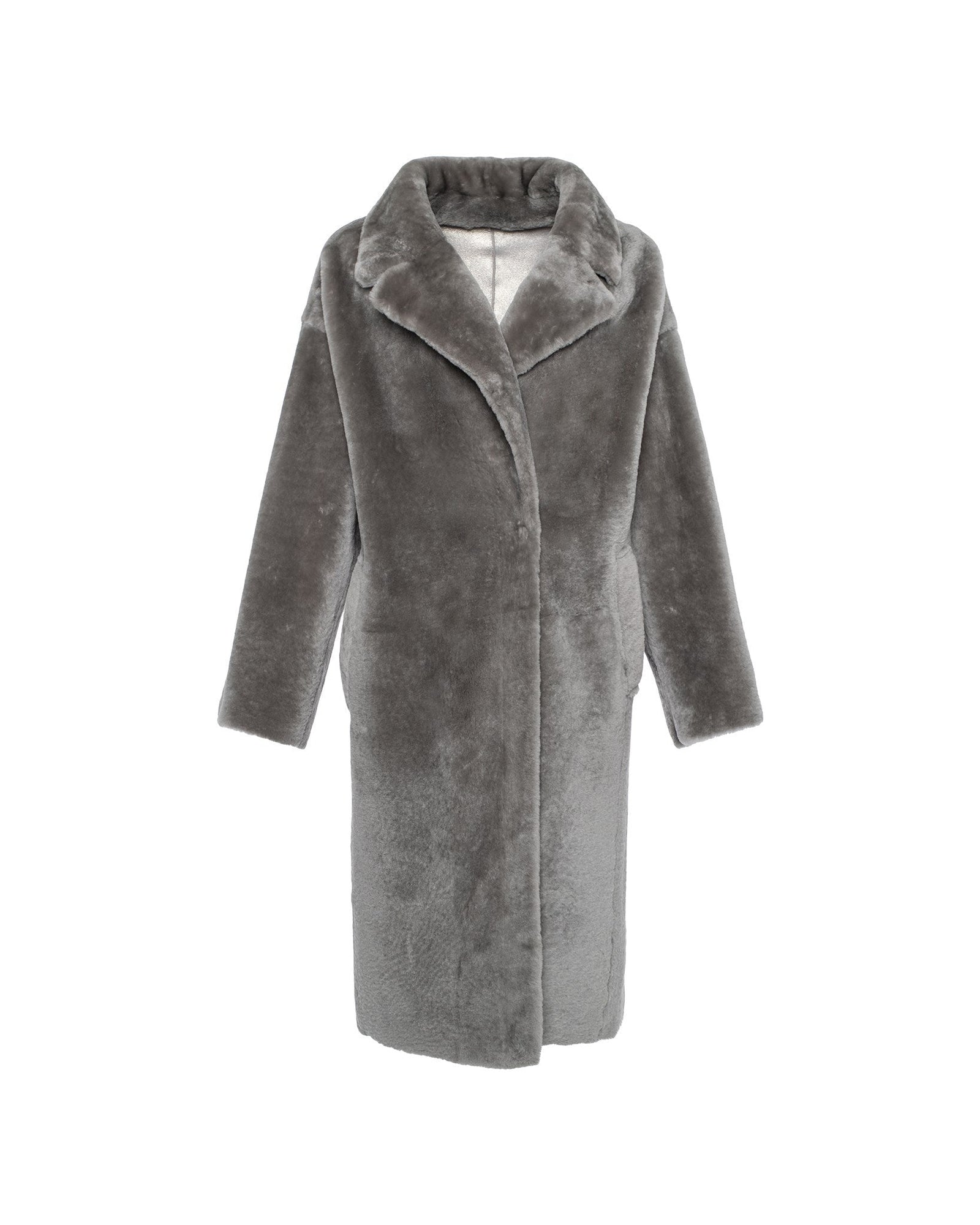 Select Shearling Lamb Short Coat | Women | Light Grey