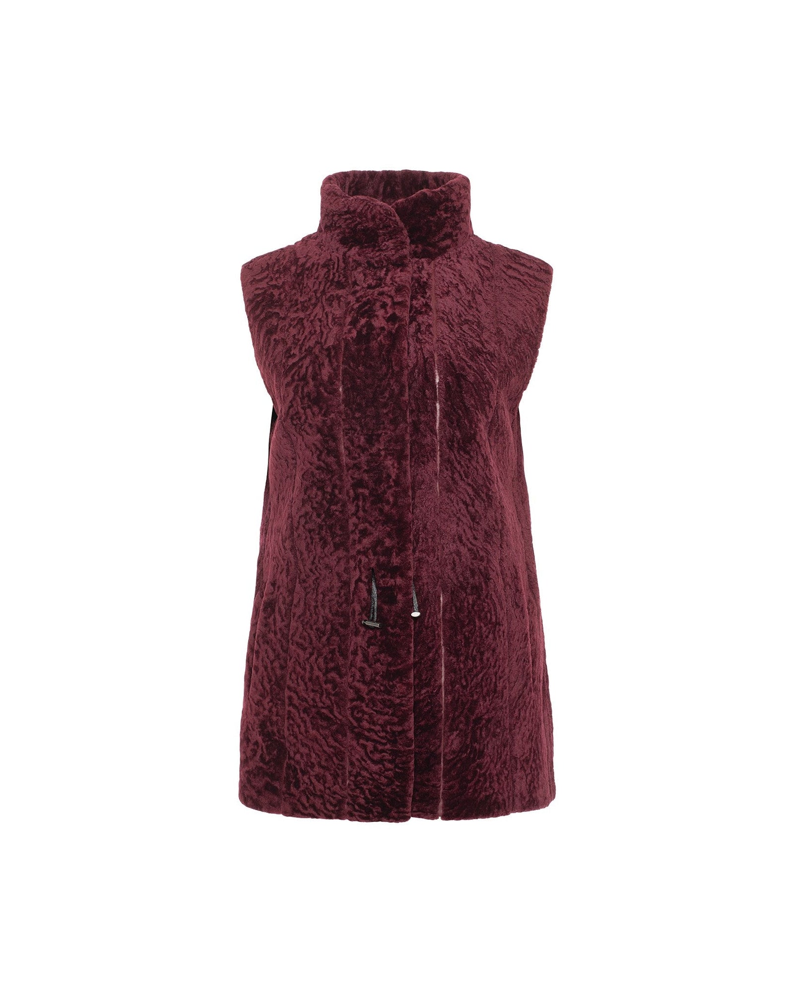 Select Shearling Lamb Vest Reversible To Taffeta | Women | Merlot x Black