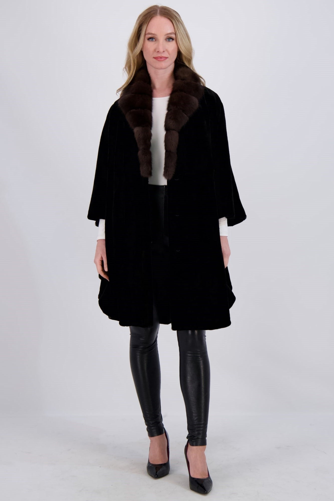 Sheared Mink Jacket W/ Sable | Women | Black