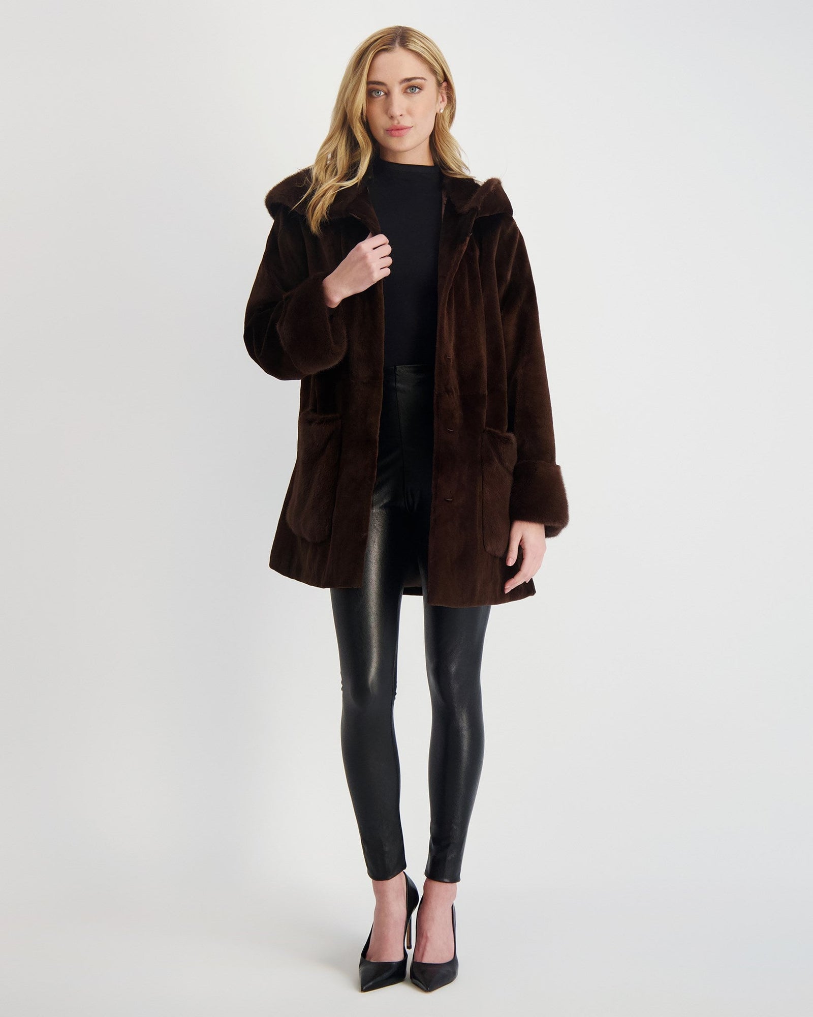 Sheared Mink Parka | Women | Chocolate