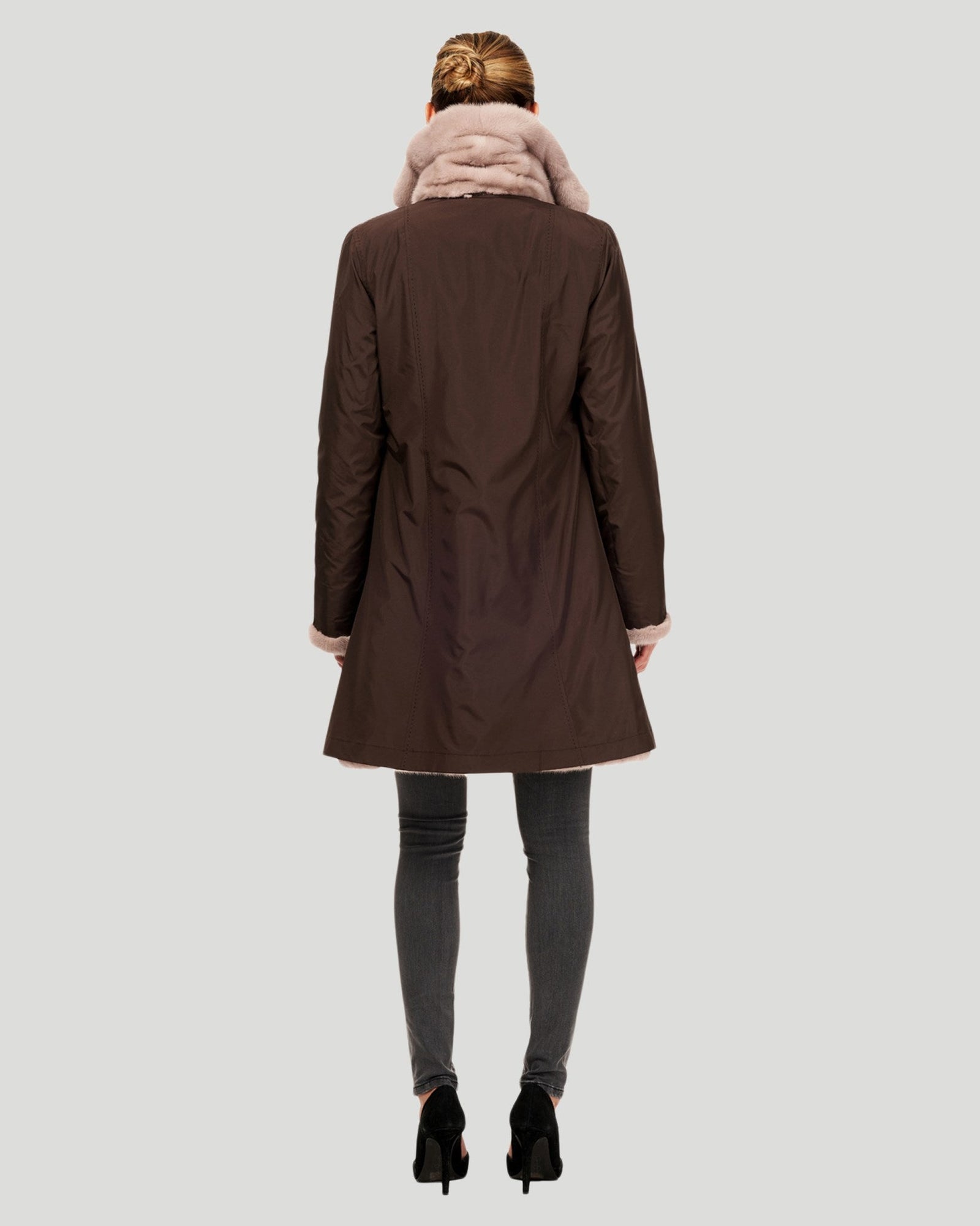 Sheared Mink Reversible Short Coat | Women | Blush