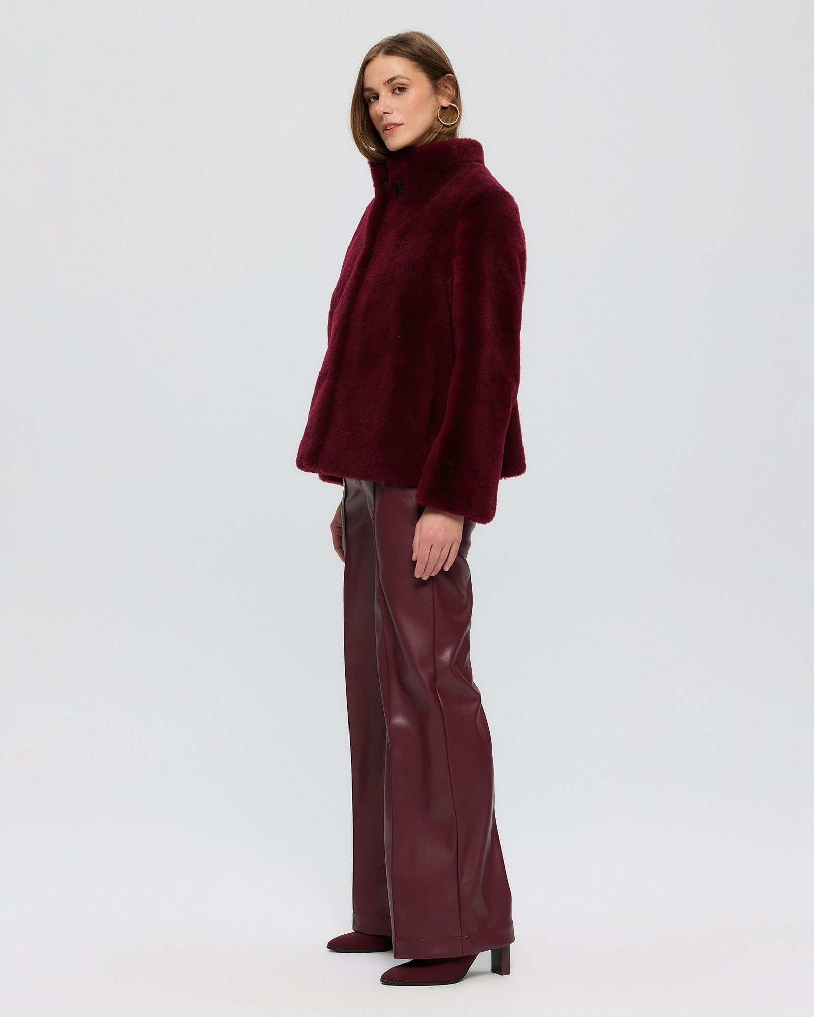 Sheared Select Cashmere Goat Jacket | Women | Burgundy