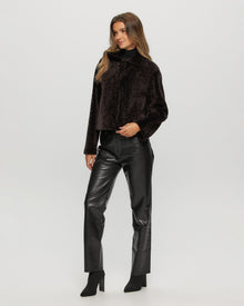 Textured Shearling Lamb Jacket | Women | Brown