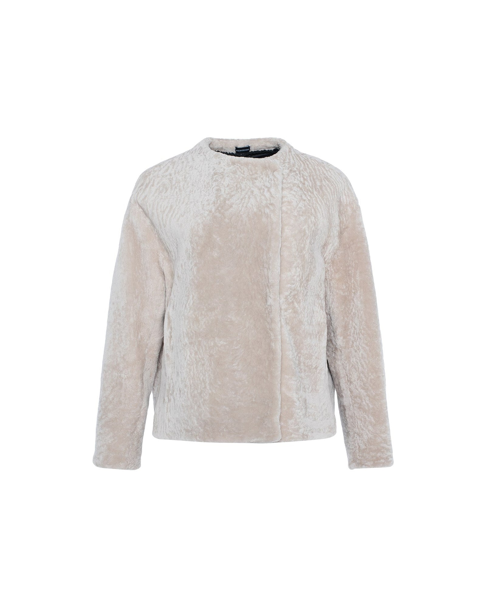 Textured Shearling Lamb Jacket | Women | Beige