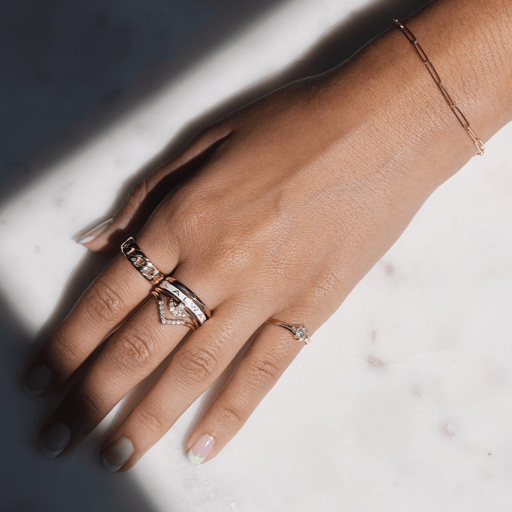 Women | White Diamond Buttercup Ring | 14k White Gold