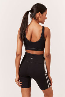 High Tide Zip Front Biker Short - Solid & Striped