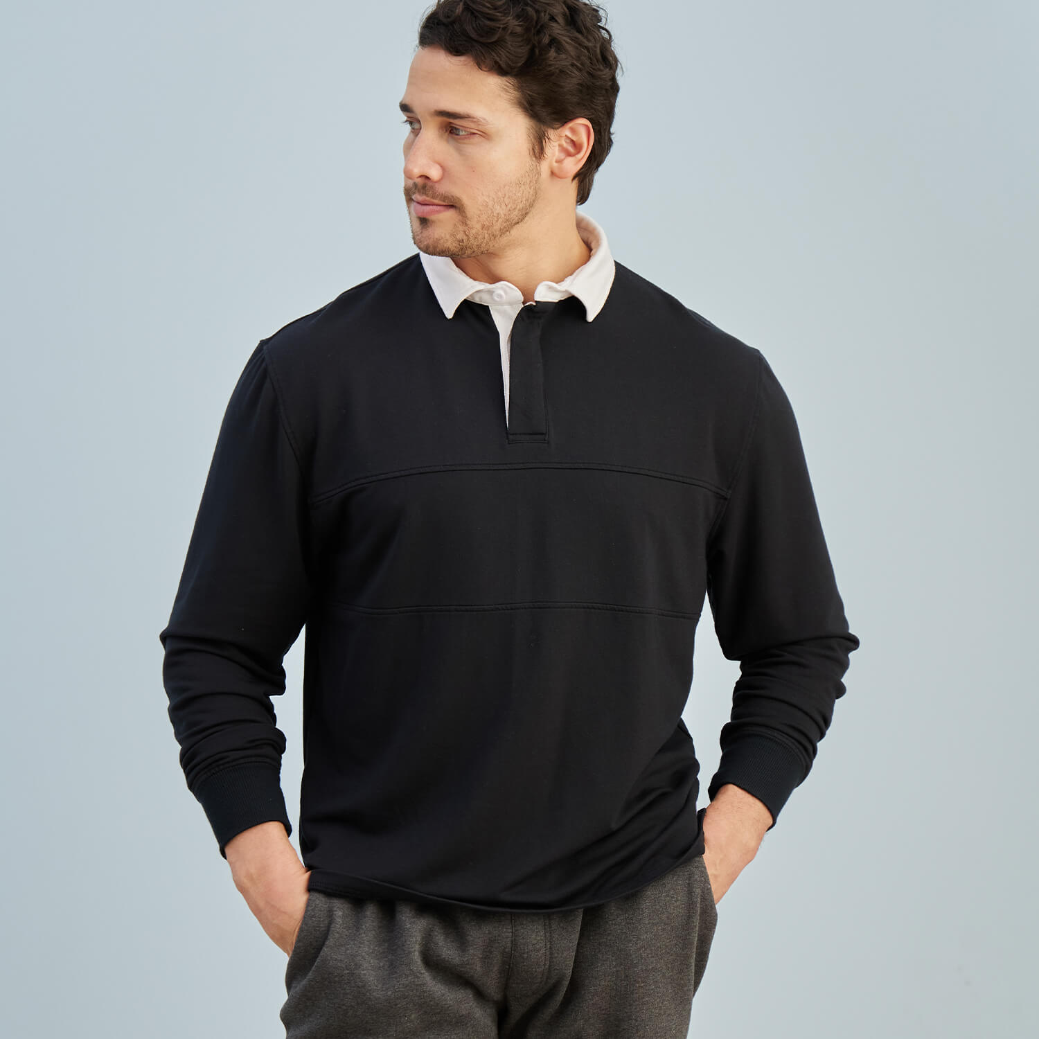 Modal Rugby Pullover | Black