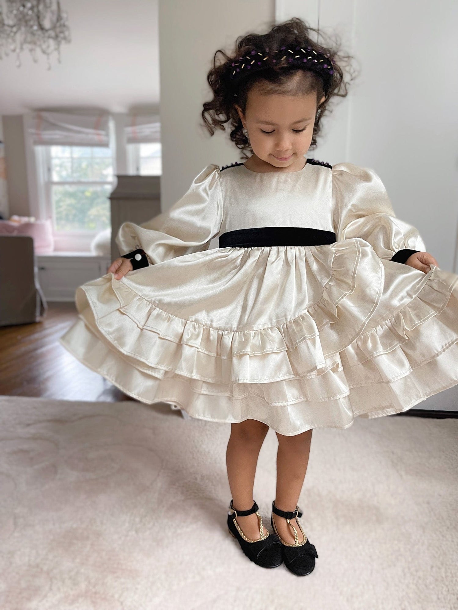 Evangeline Satin Dress - Petite Maison Kids