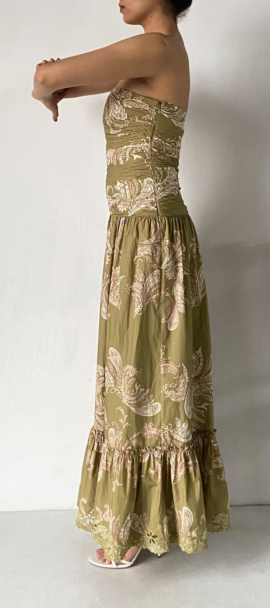 Strapless Long Dress | Olive