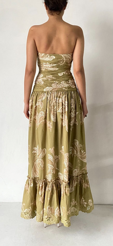 Strapless Long Dress | Olive