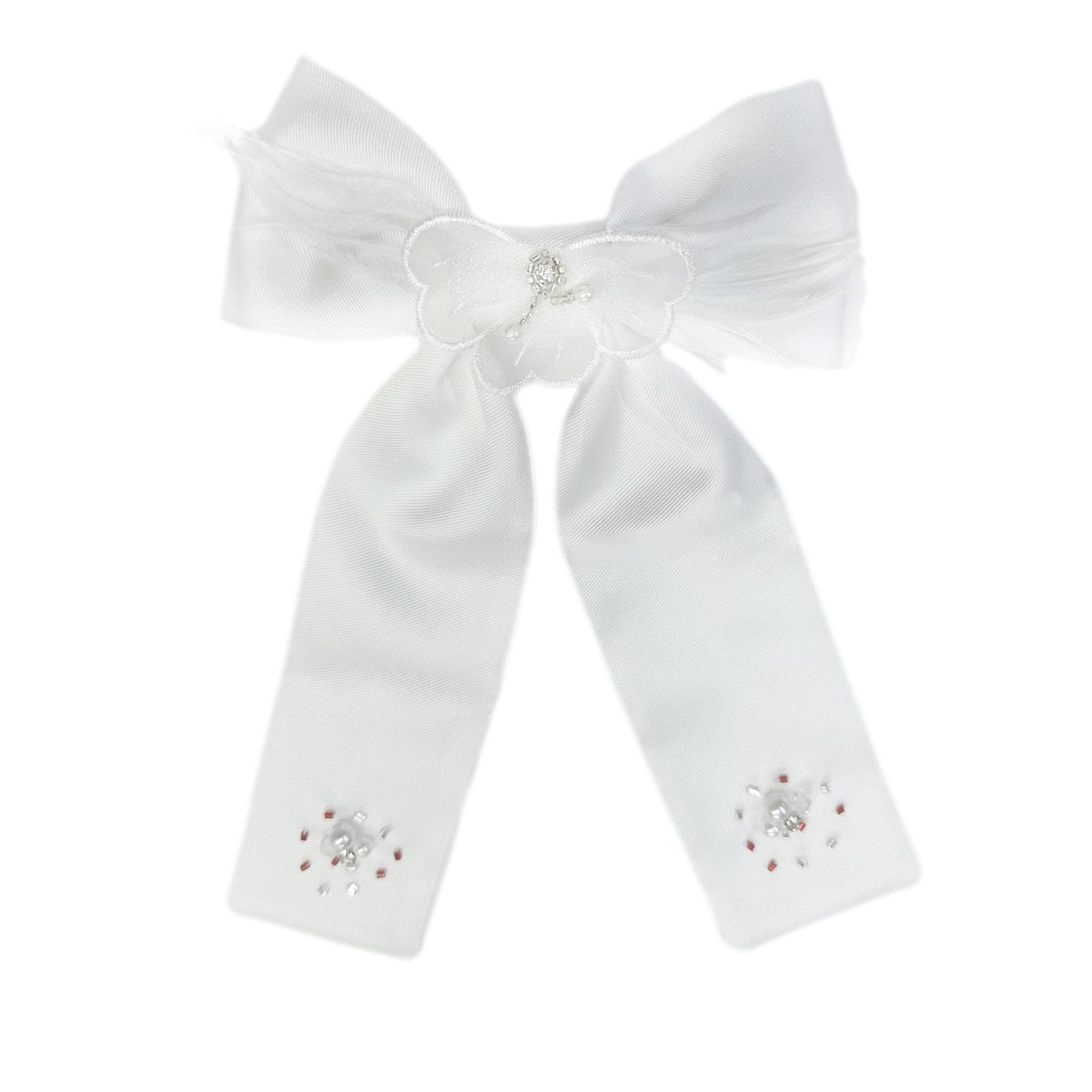 Constanza White Ceremony Hair Bow | White