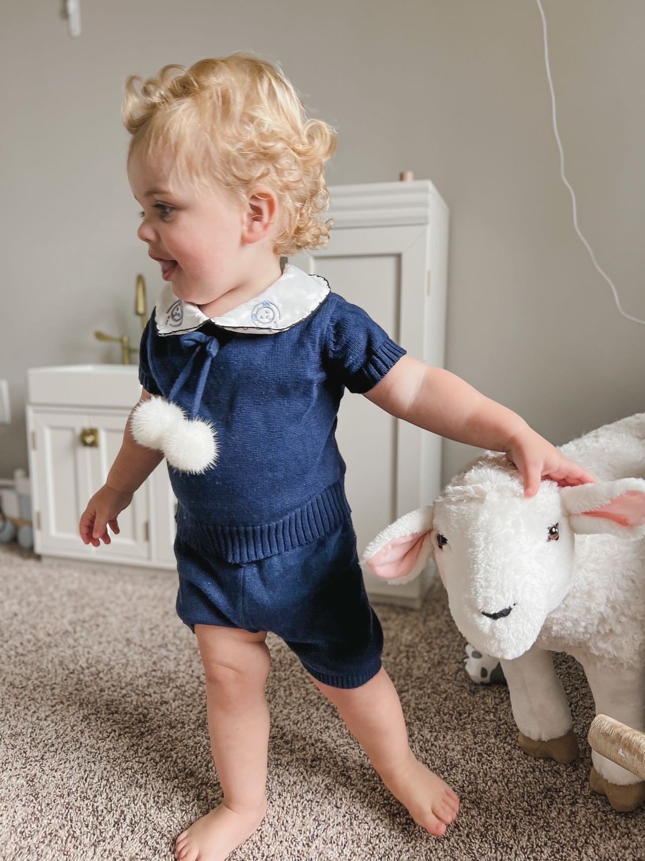 Billie Navy Knit Top and Shorts Set | Navy