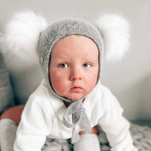 Honeycomb Grey Faux Fur Bonnet - Petite Maison Kids