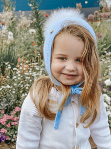 Honeycomb Blue Cashmere Bonnet - Petite Maison Kids