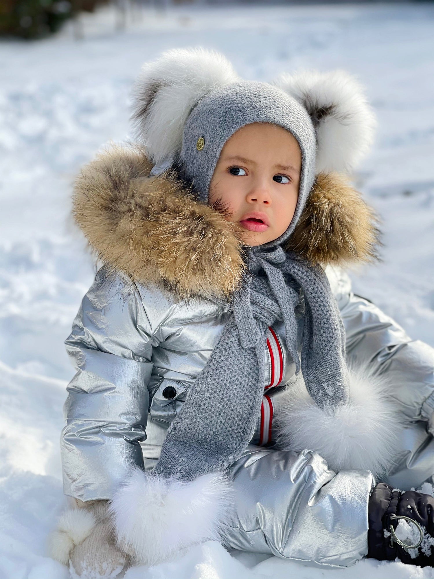 Honeycomb Grey Cashmere Bonnet - Petite Maison Kids