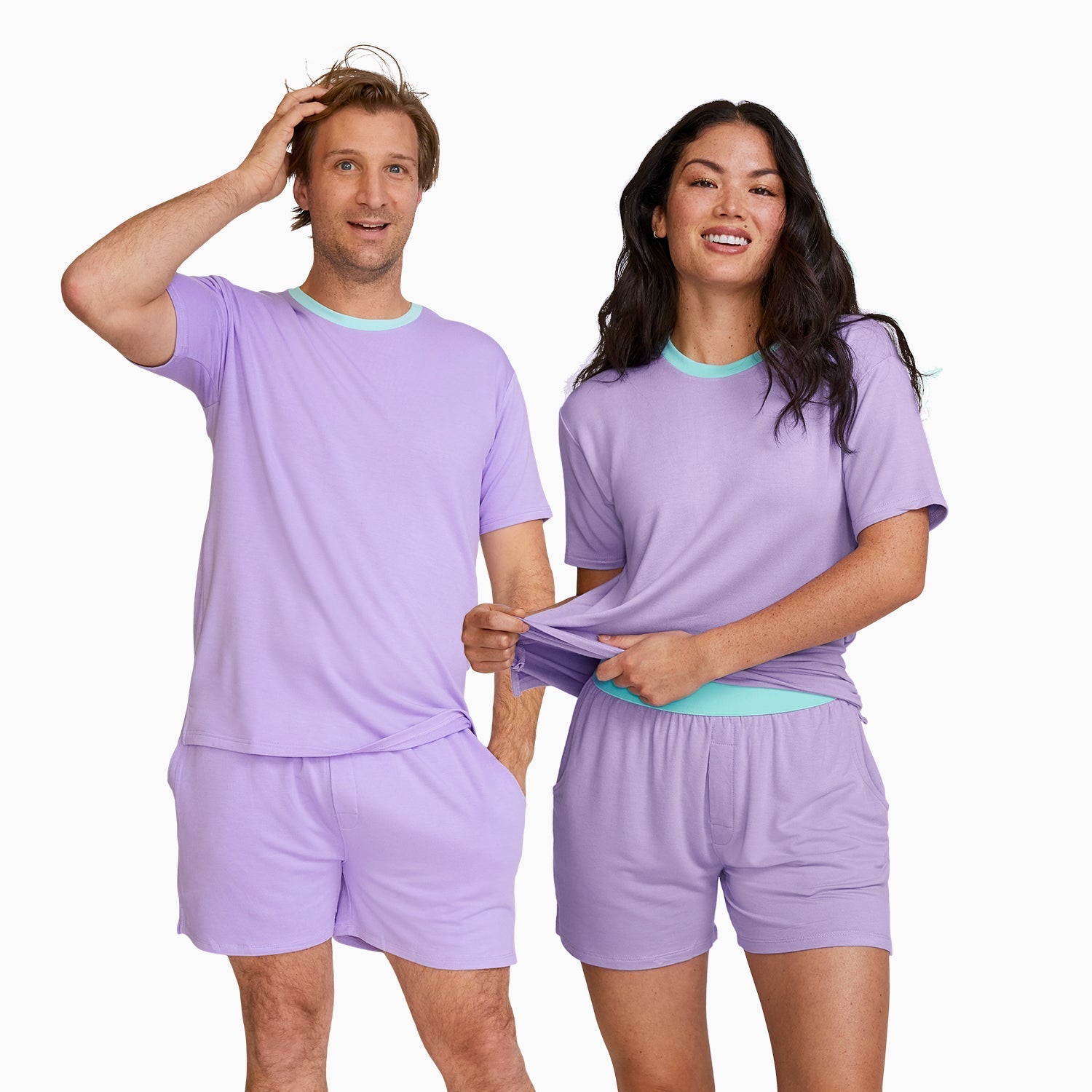 Modal French Terry House Shorts | Lavender/Mint