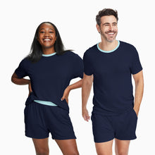Modal French Terry House Shorts | Navy/Mint