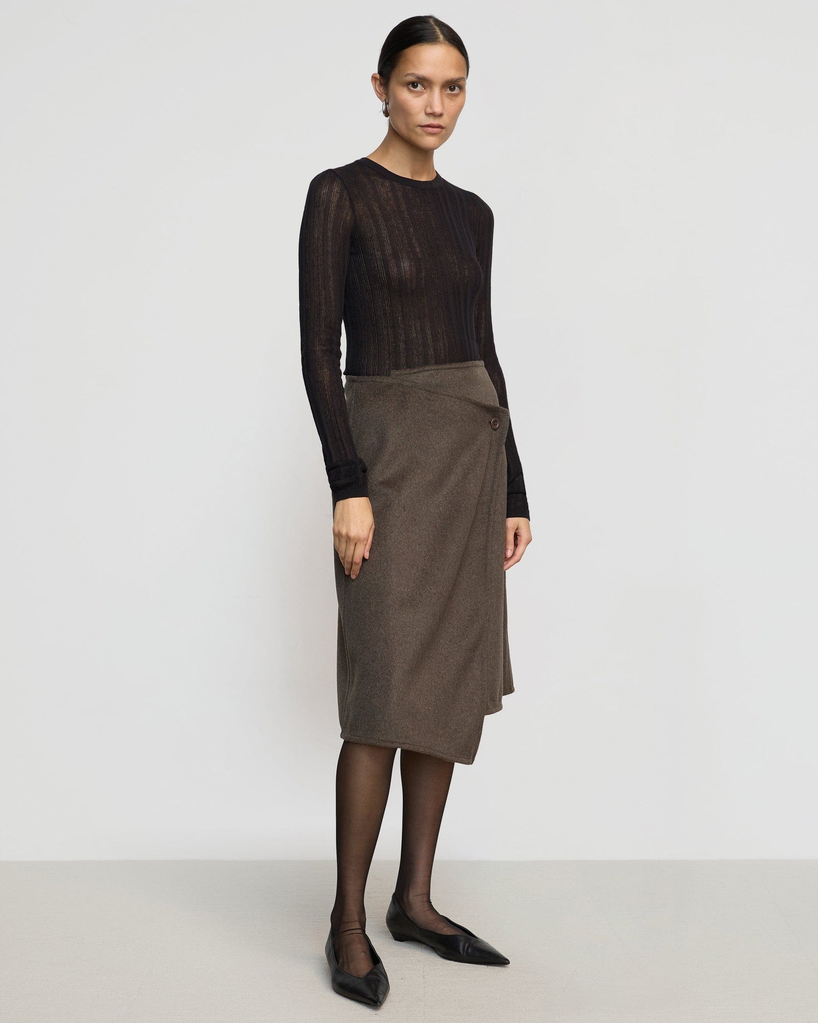 Charlotte | Joon Semi-Sheer Ribbed Sweater in size Small 