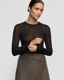 Charlotte | Joon Semi-Sheer Ribbed Sweater in size Small 