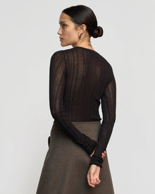 Charlotte | Joon Semi-Sheer Ribbed Sweater in size Small 