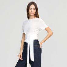 Jude Cropped Tie-Front Top | White