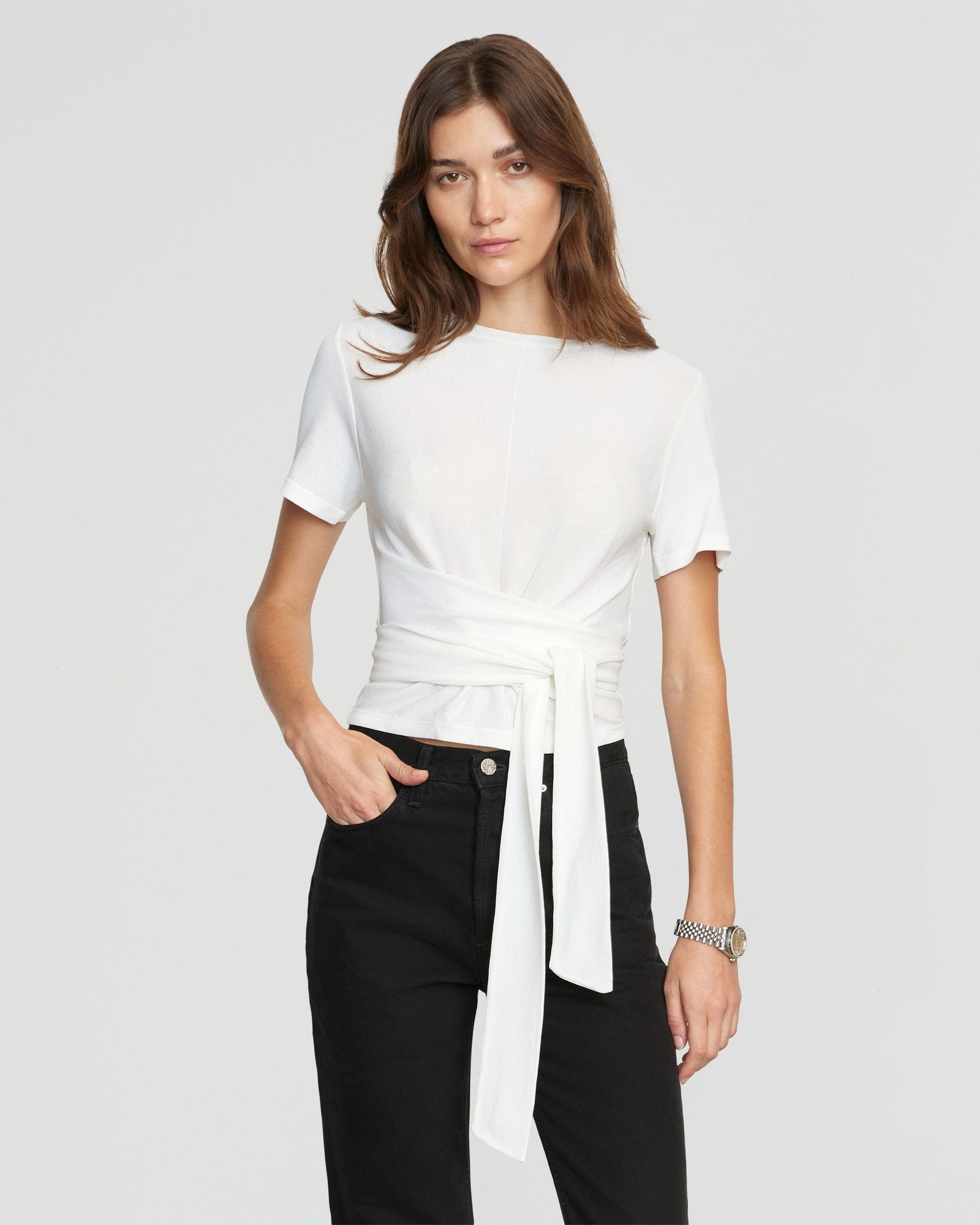 Renee | Jude Cropped Wrap Top in Size Small