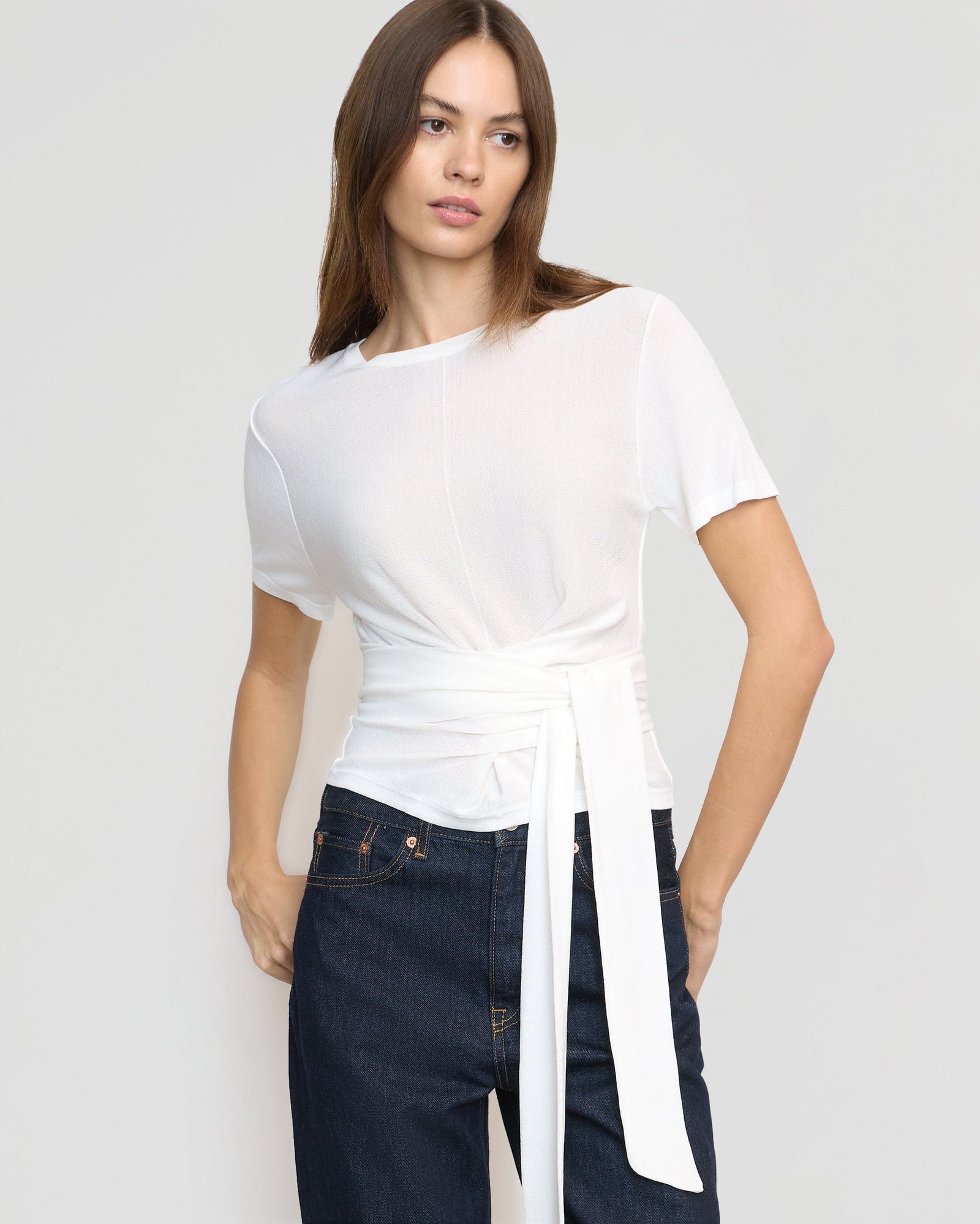 Beate | Jude Cropped Wrap Top in Size Extra Small
