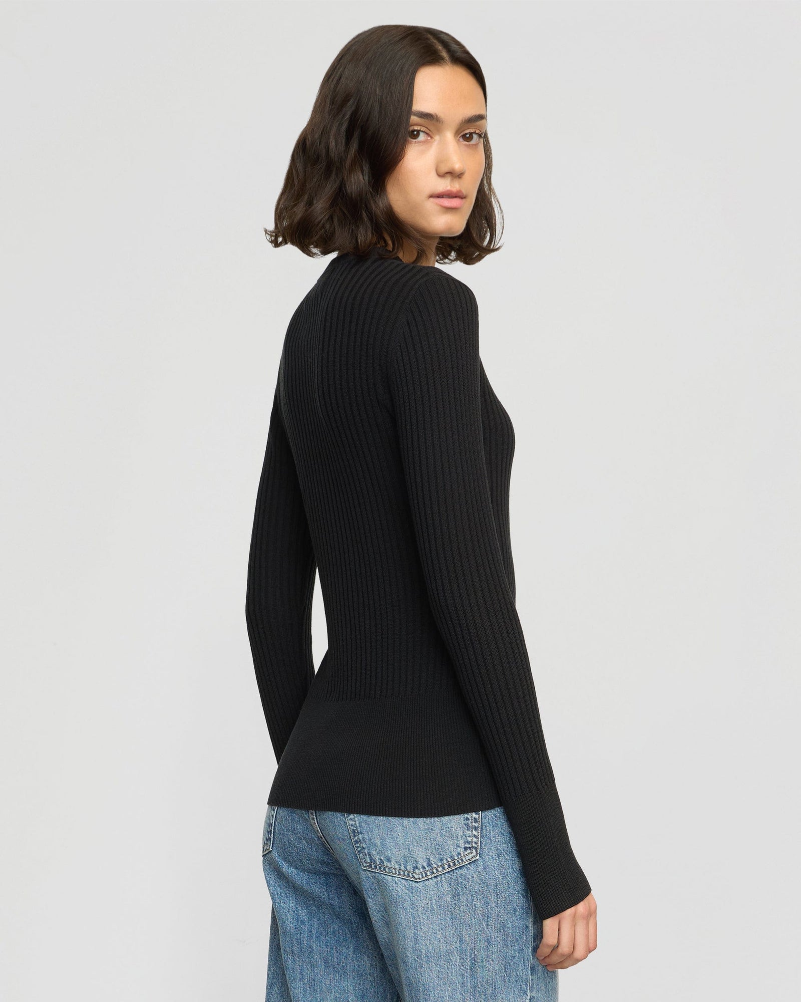 Olivia | Kayla Ribbed Two-Way Zip Sweater in Size Small