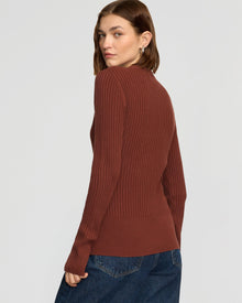 Helena | Kayla Ribbed Two-Way Zip Sweater in Size Small