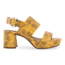 Camera Sandal Platform | Marigold Snake Print Leather