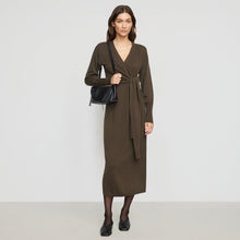 Linden Front-Wrap Sweater Dress | Olive