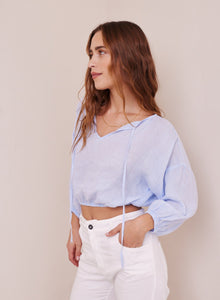 Tie Up Pullover Top | Perennial Blue