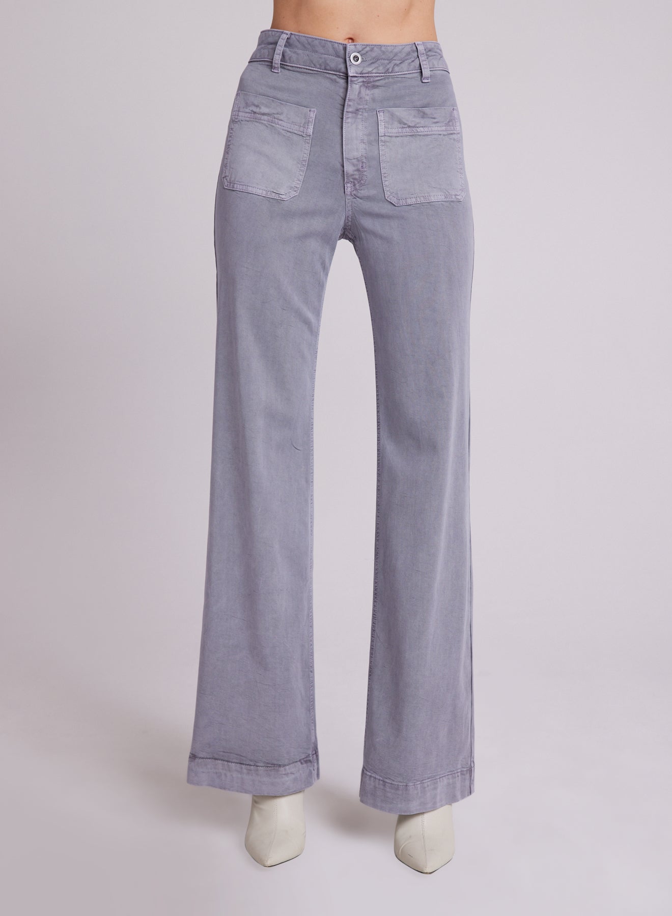 Lola - Two Pocket Wide Leg - Grey Shadow