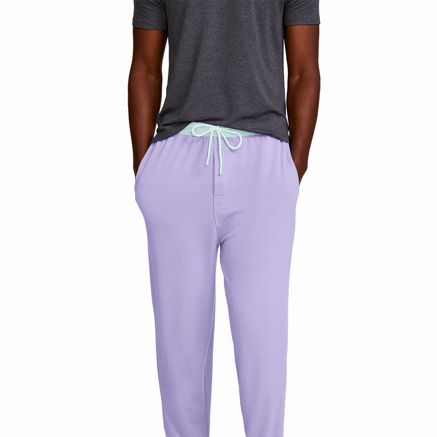 Breathable Modal French Terry Sweatpants | Lavender/Mint