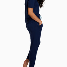 Modal French Terry Lounge Pants | Navy/Mint