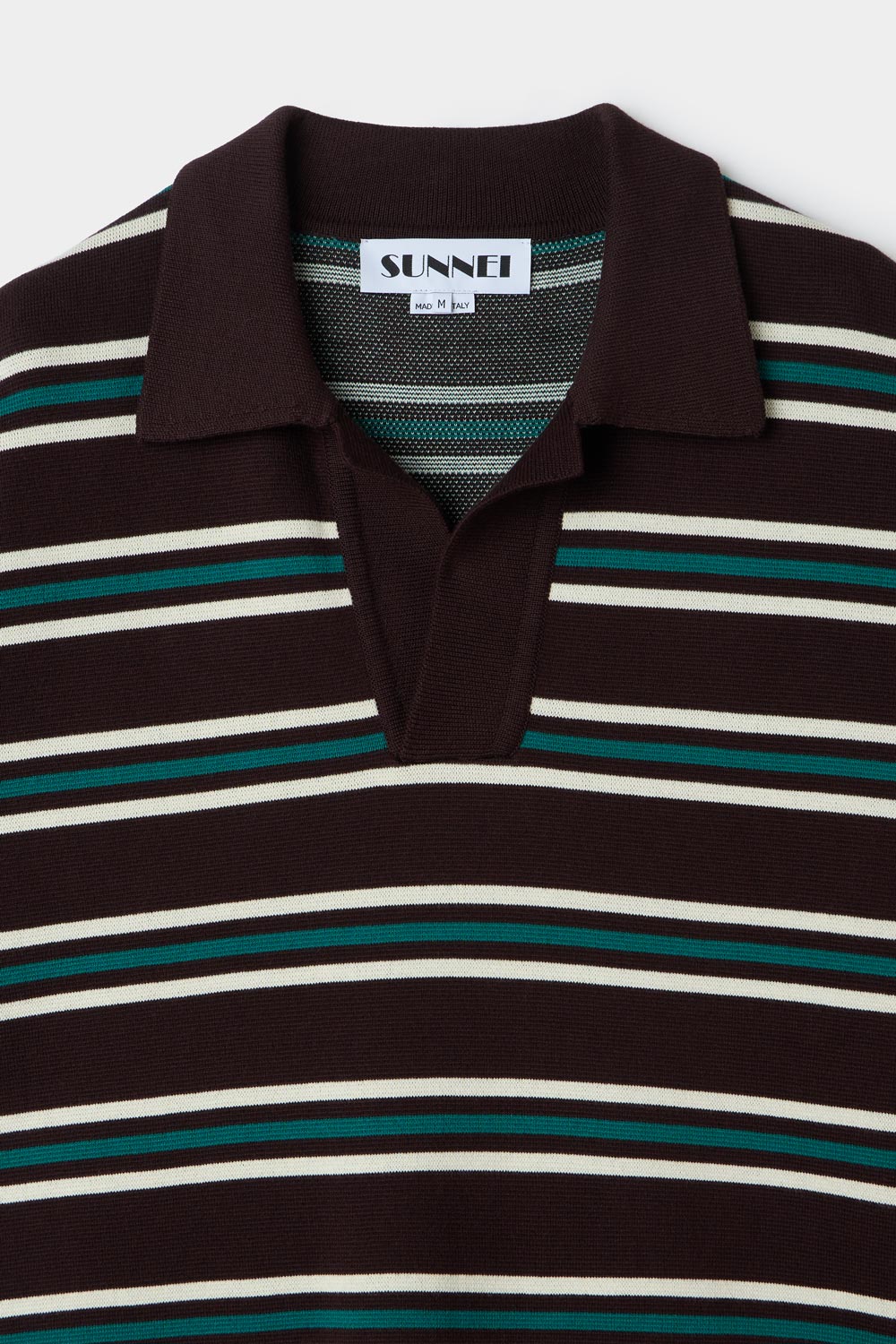 Knitted Polo | Unisex | Moka Brown Stripes