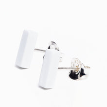 Bar Earrings | Sterling Silver | Matte White